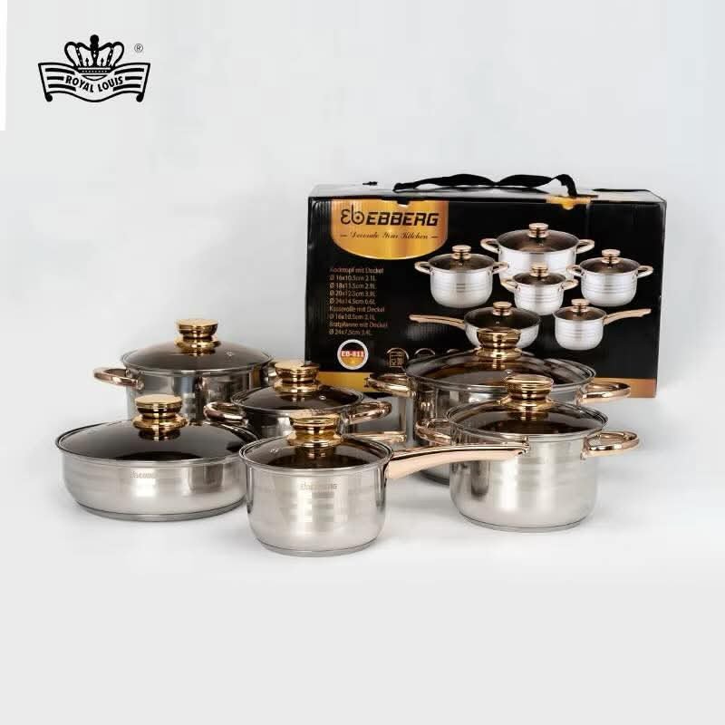 طقم قدور ستيل 6 قطع ثقيل